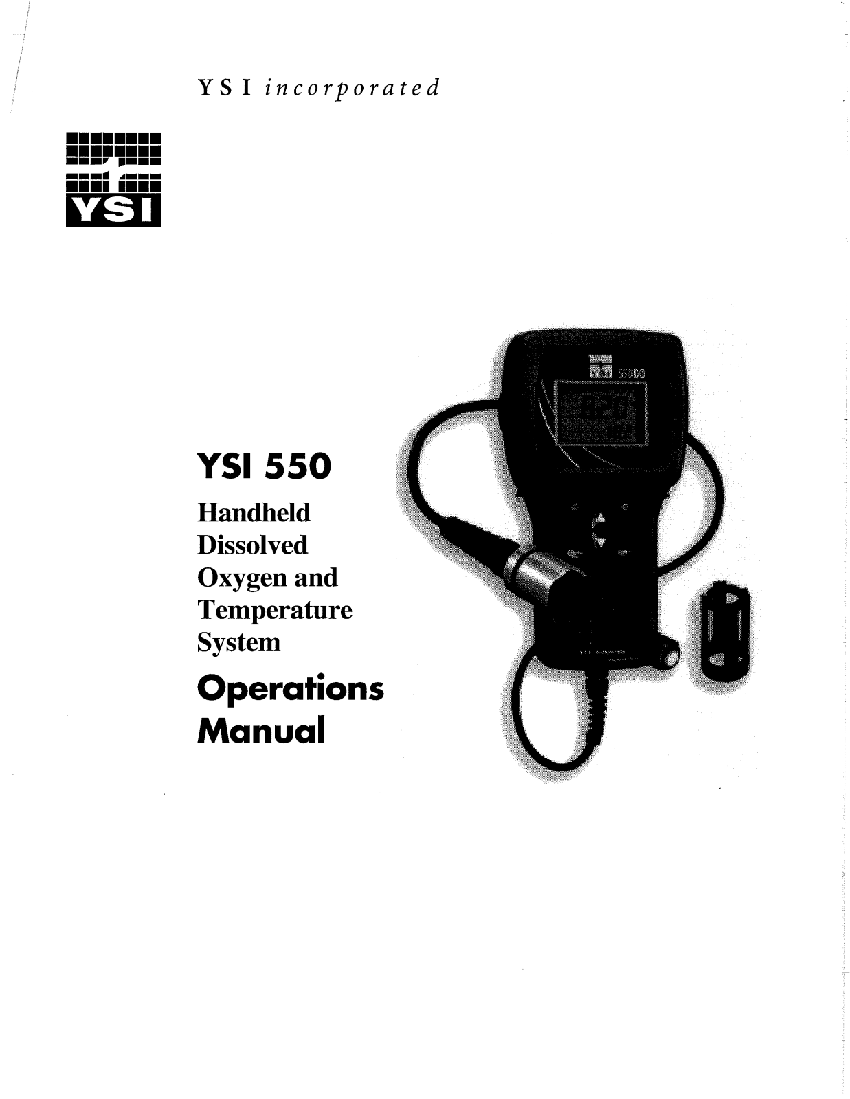 Ysi 550 User Manual