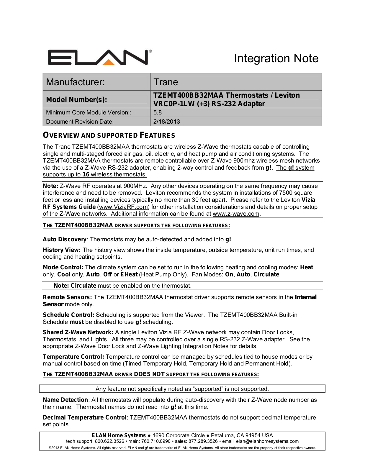 Trane TZEMT400BB32MAA User Manual