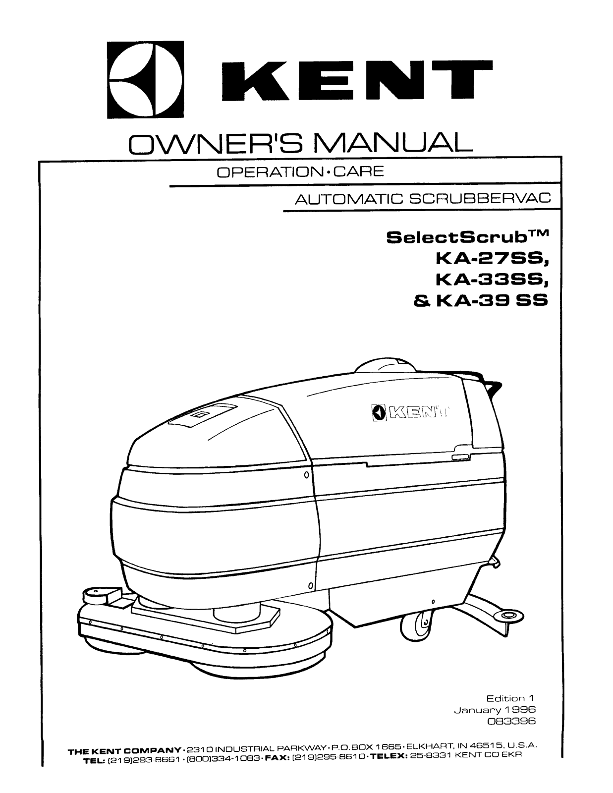 Kent Euroclean KA-39SS Owner Manual