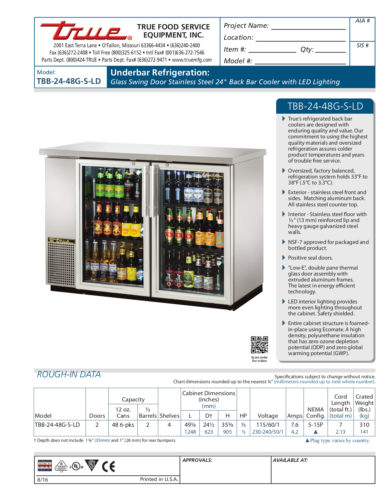 True TBB-24-48G-S-LD User Manual