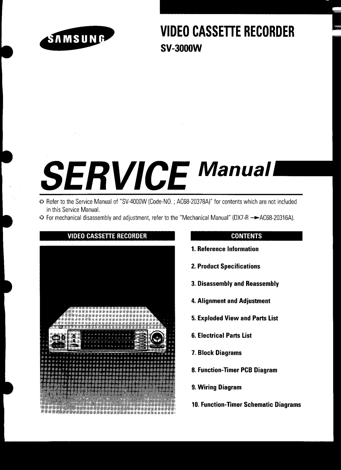 SAMSUNG sv3000w Service Manual