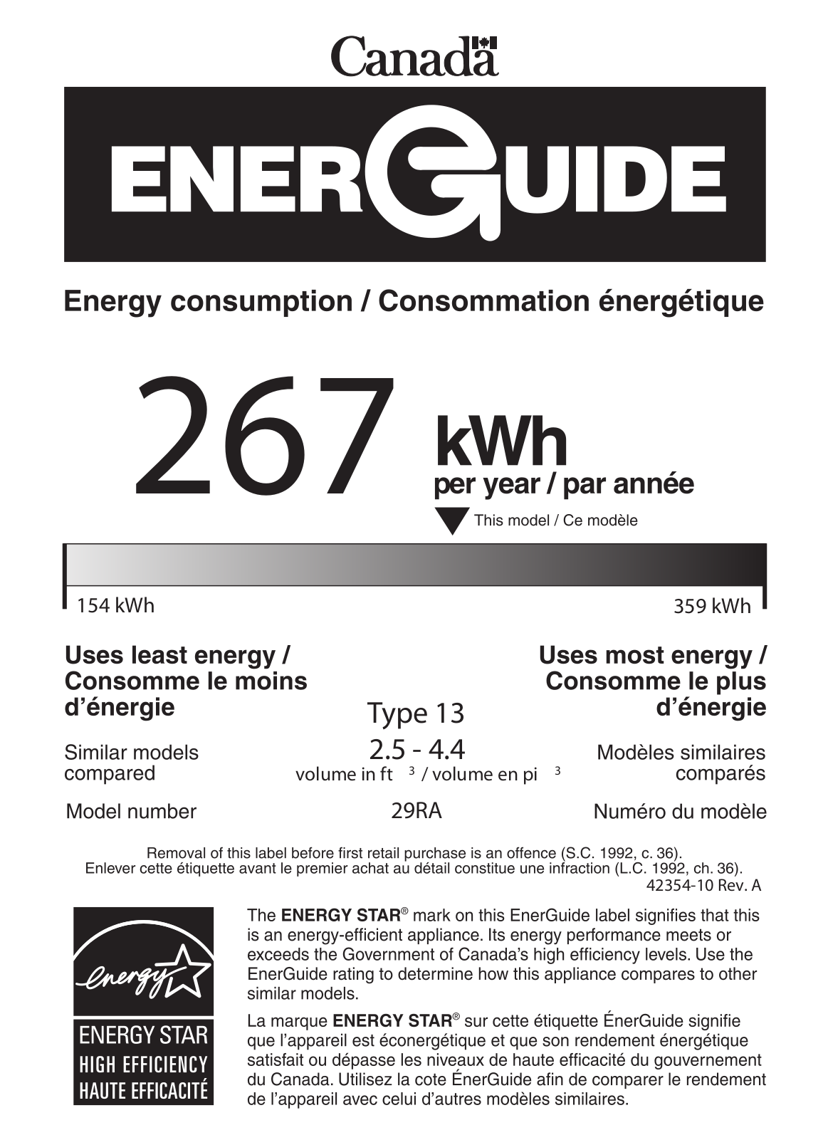 U-line U29RB00A Energy Guide