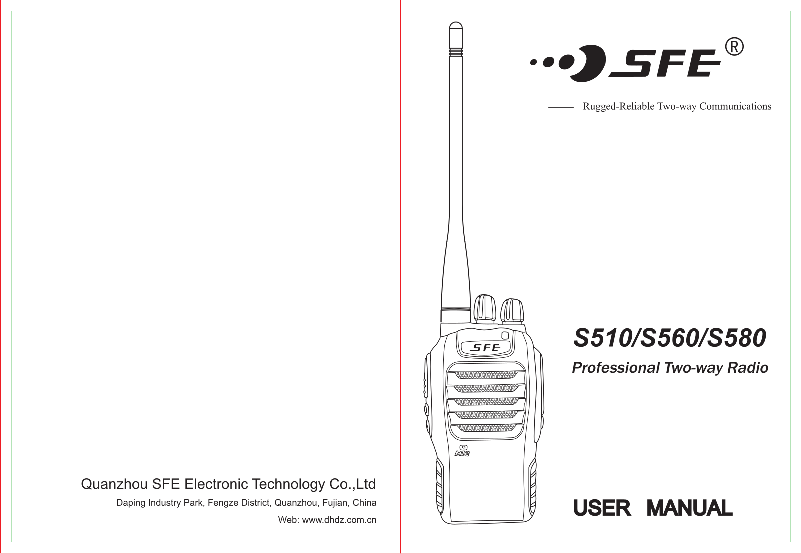 Sfe S580, S510, S560 User Manual