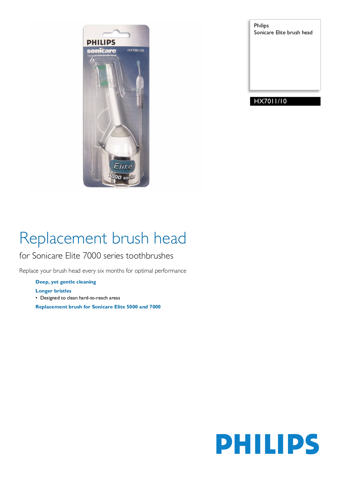 Philips Sonicare HX7011, Sonicare HX7011/10 Specifications - ManualMachine.com