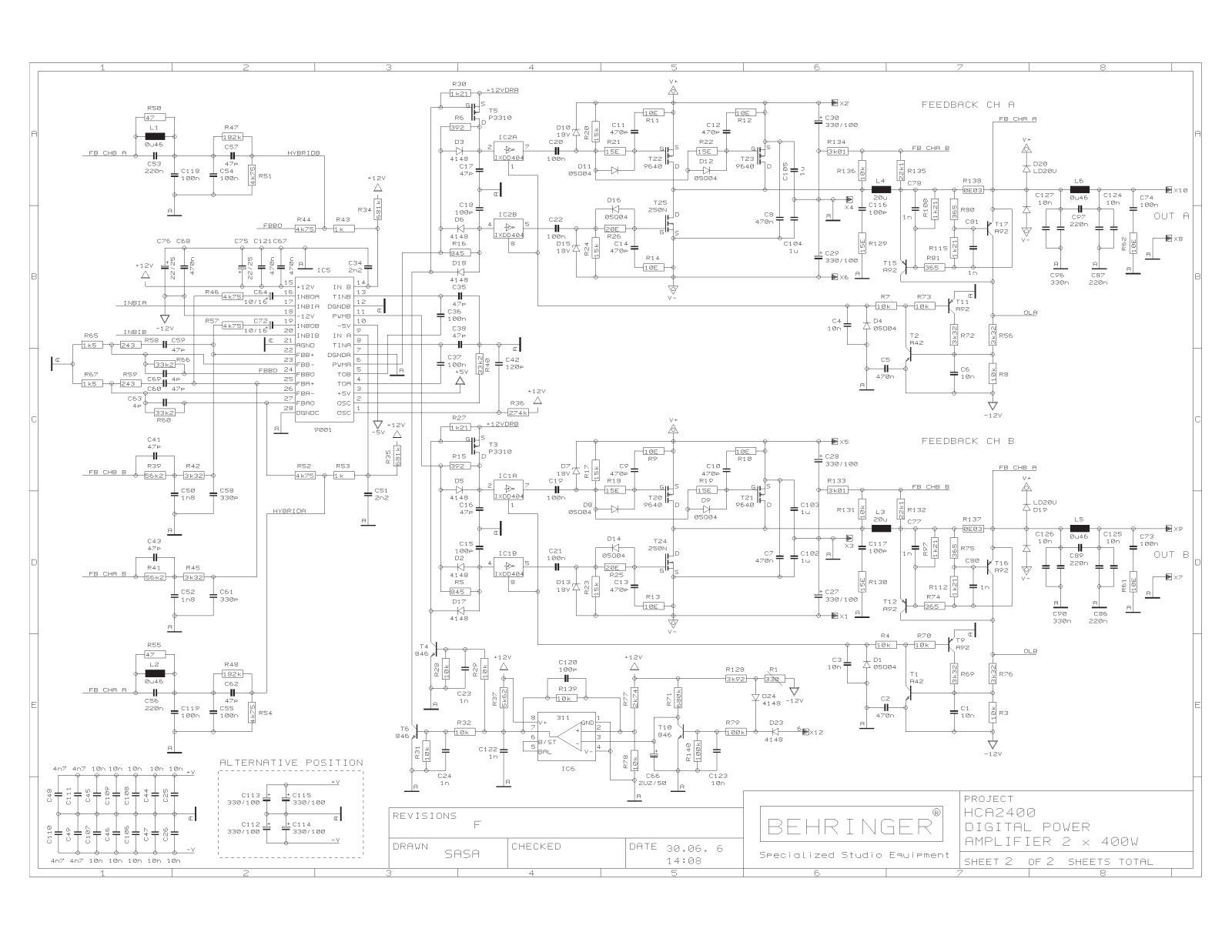 Behringer HCA2400 DPA Schematic