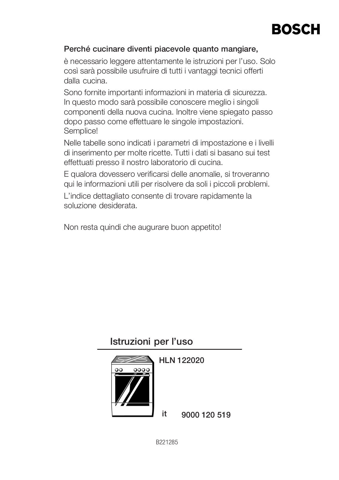 Bosch HLN122020 User Manual