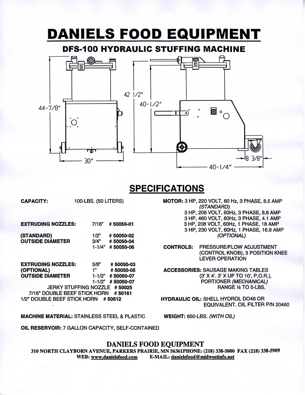 Daniels DFS-100 User Manual