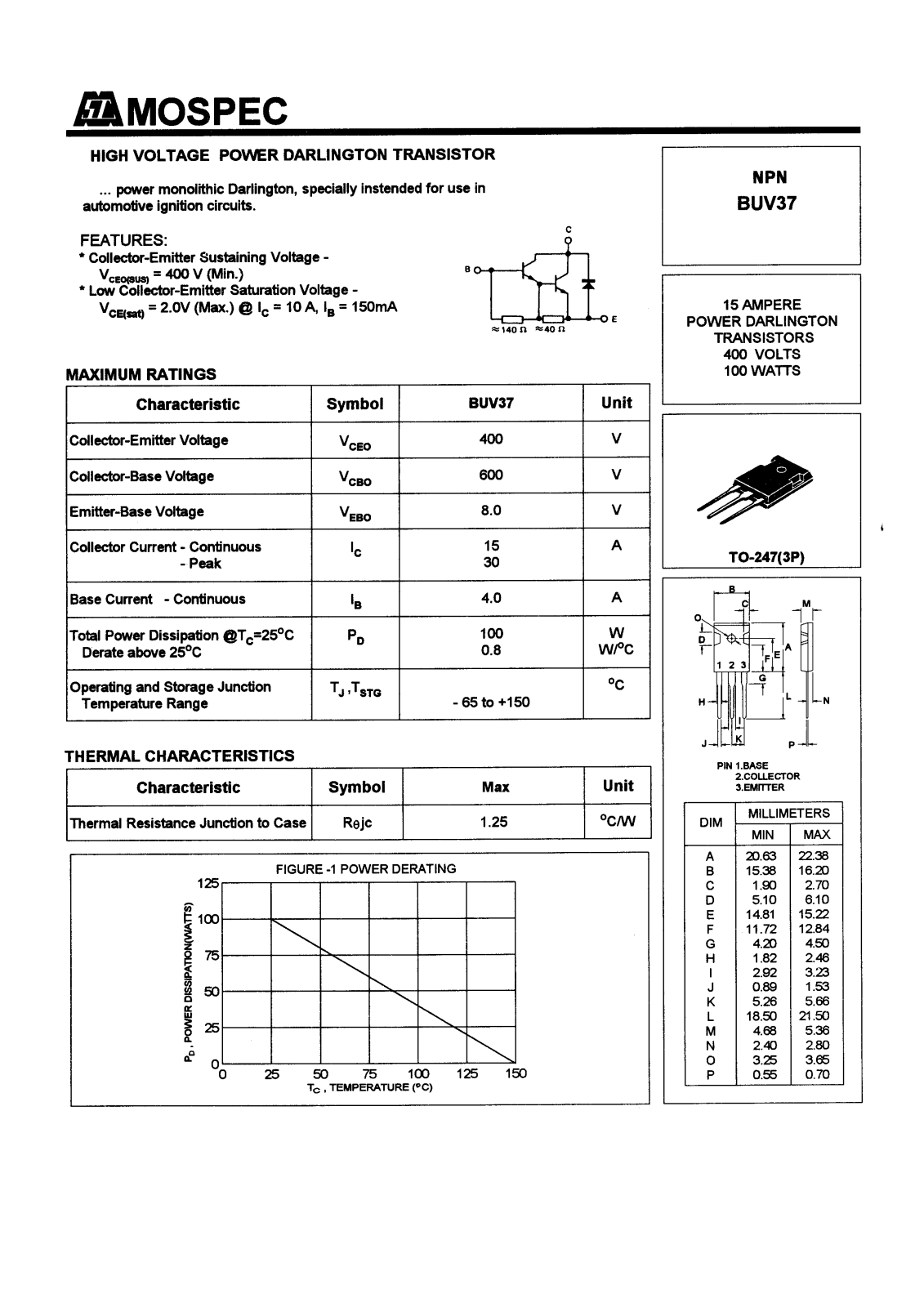 MOSPEC BUV37 Datasheet