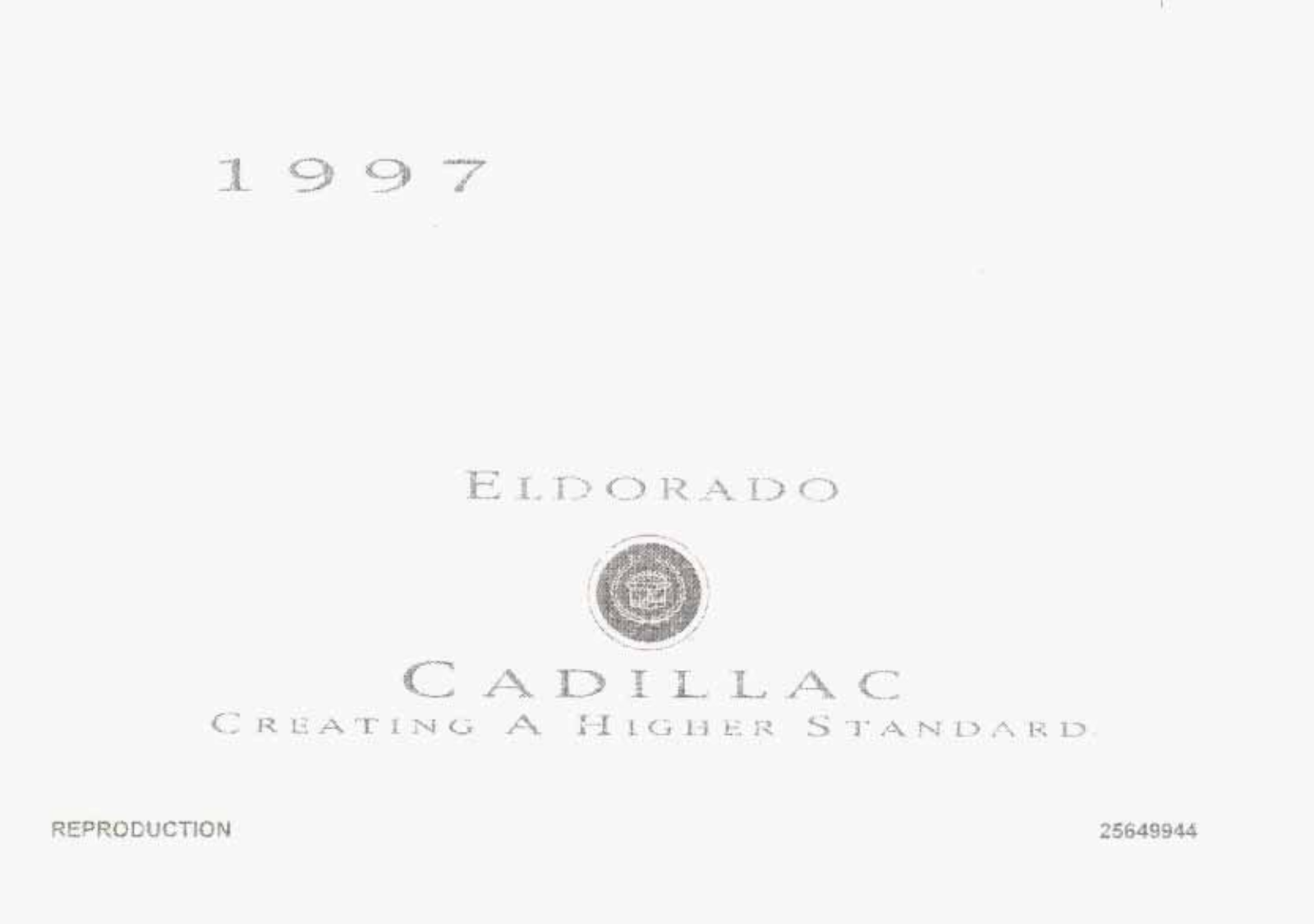 Cadillac ELDORADO 1997 User Manual