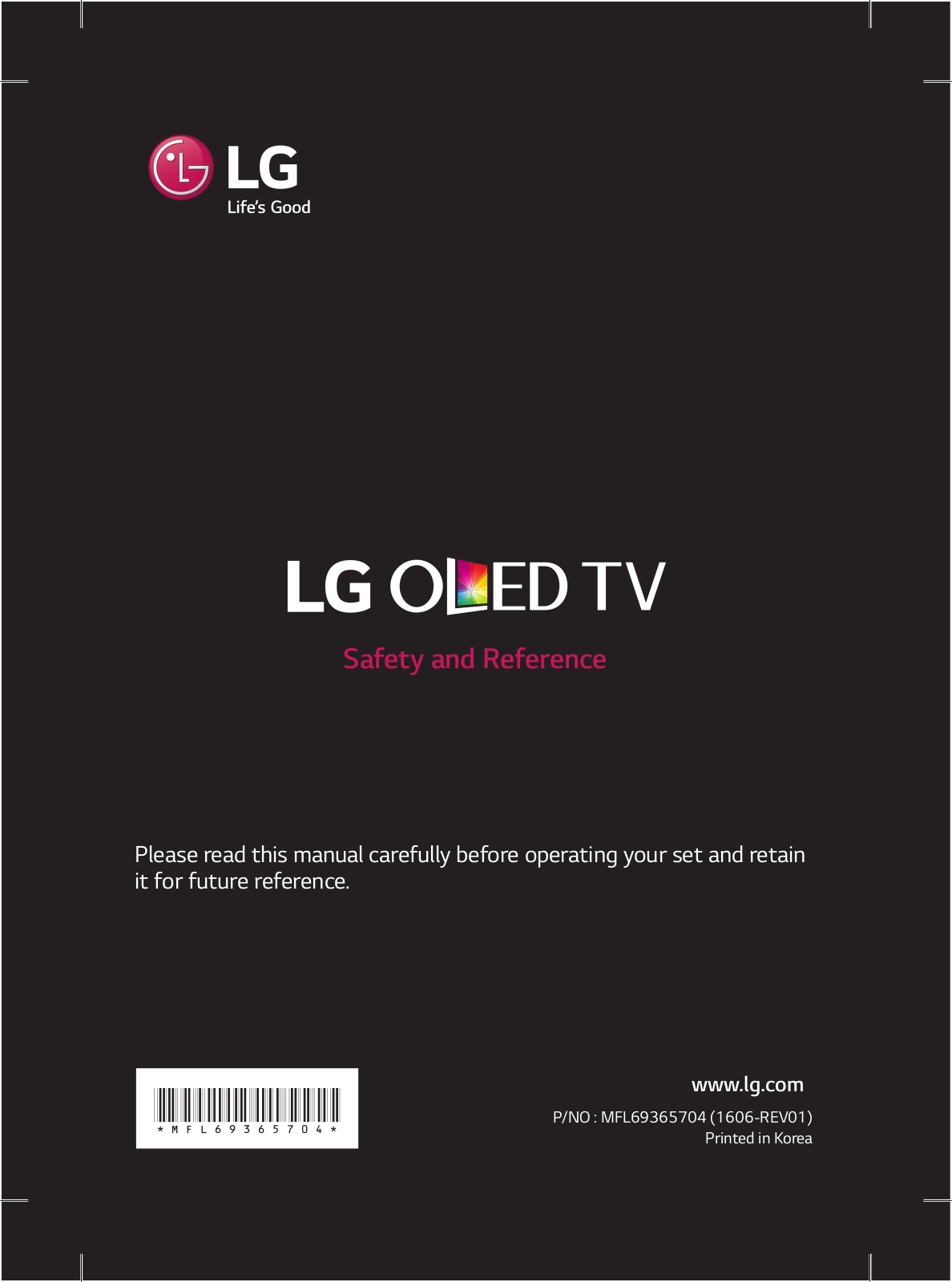 LG OLED65B6V, OLED55C6V, OLED65E6V User manual