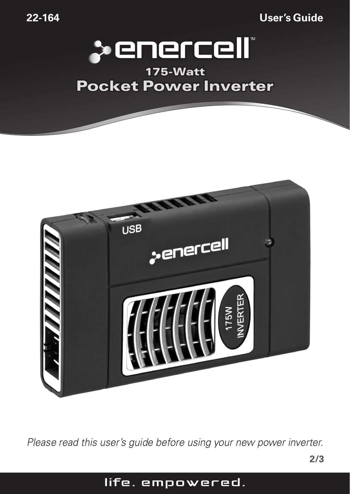 Enercell 175-Watt Pocket Power Inverter, 22-164 User Manual