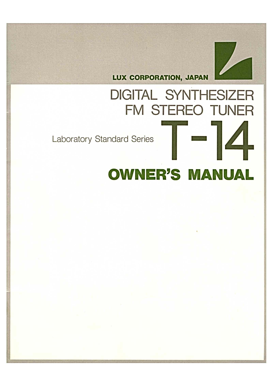 Luxman T-14 Owners Manual