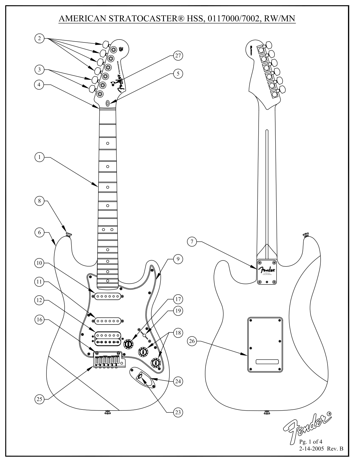 Fender AMERICAN STRATOCASTER Service Manual