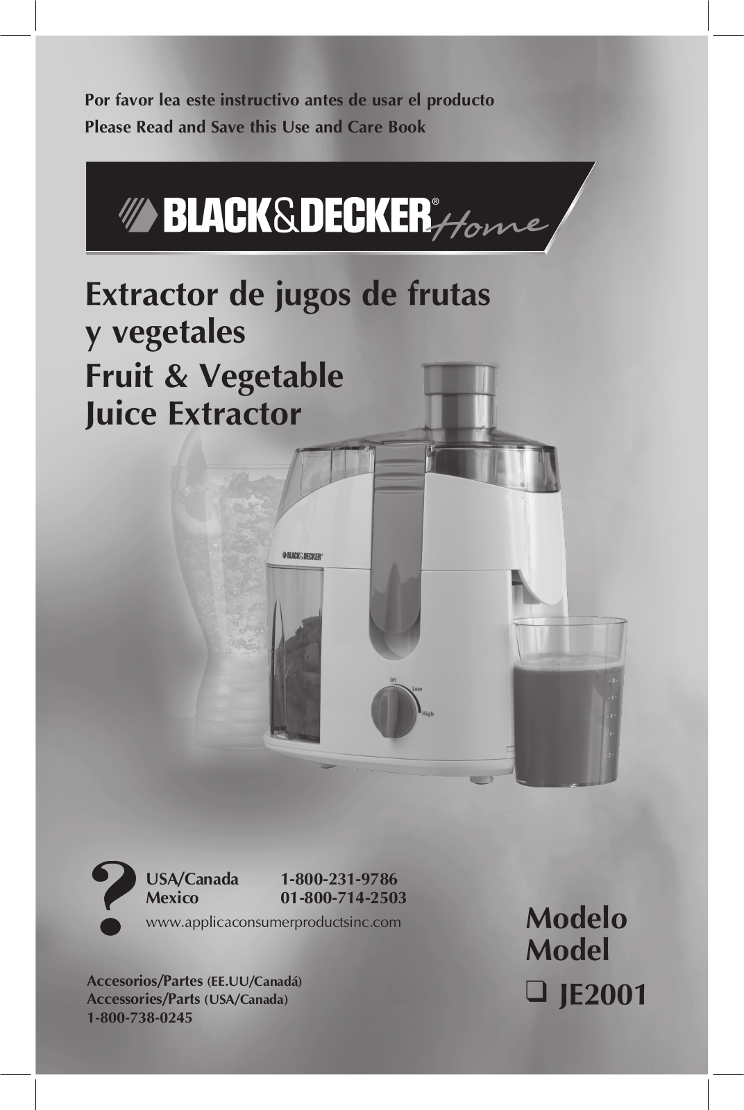 Black & Decker JE2001 User Manual