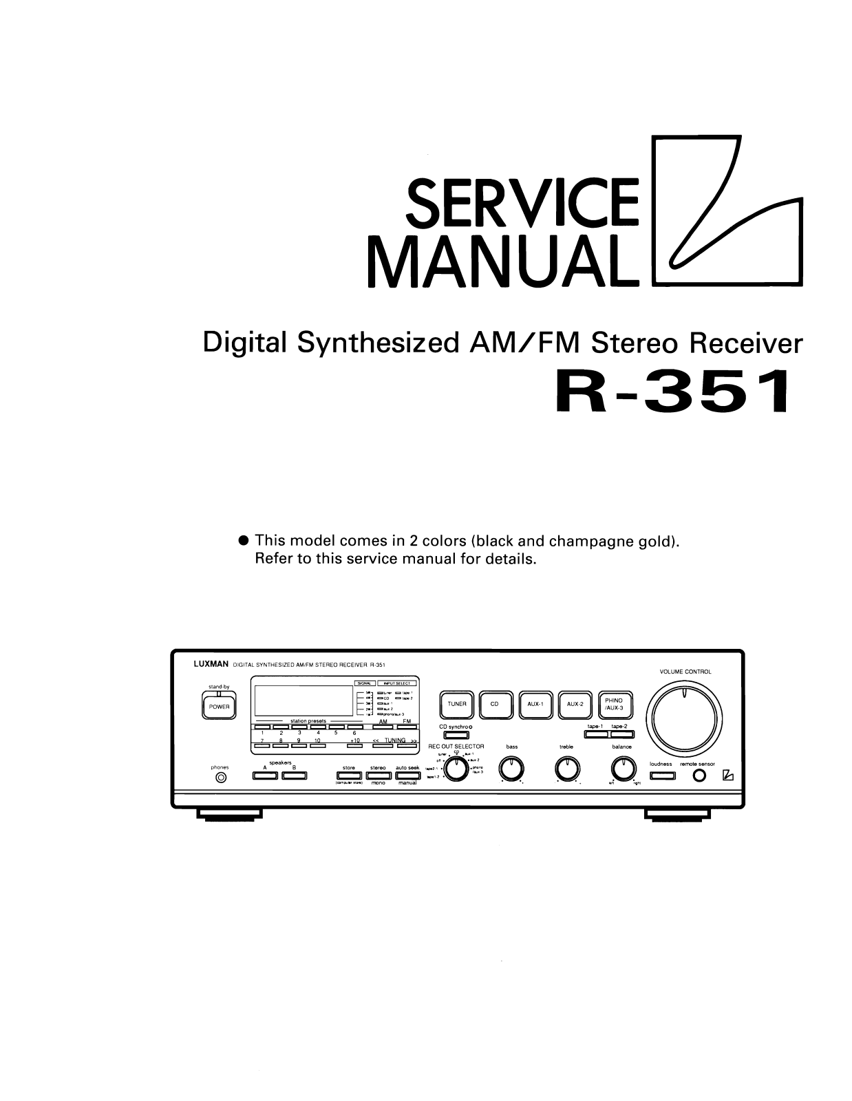 Luxman R-351 Service Manual
