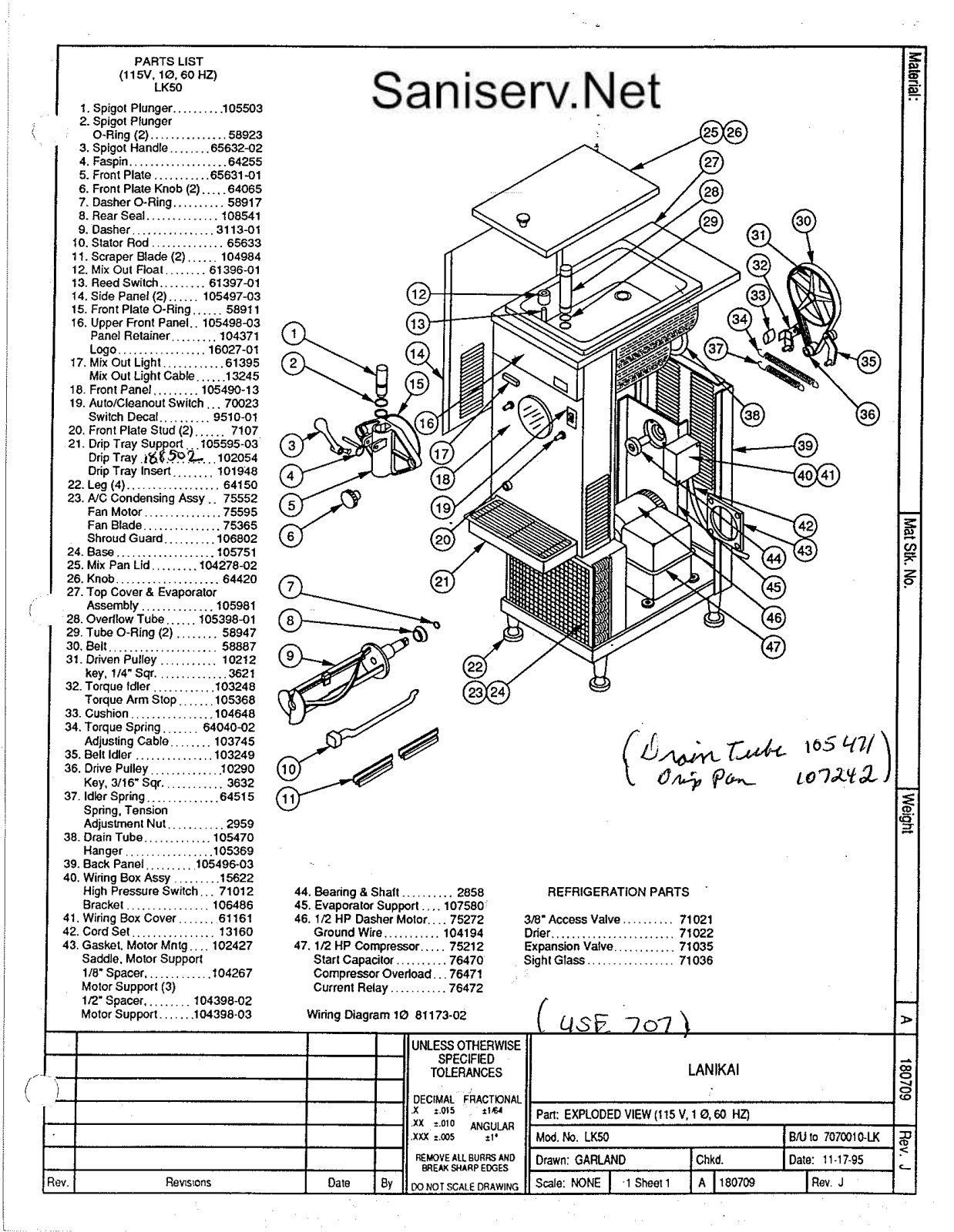 SaniServ LK50 User Manual