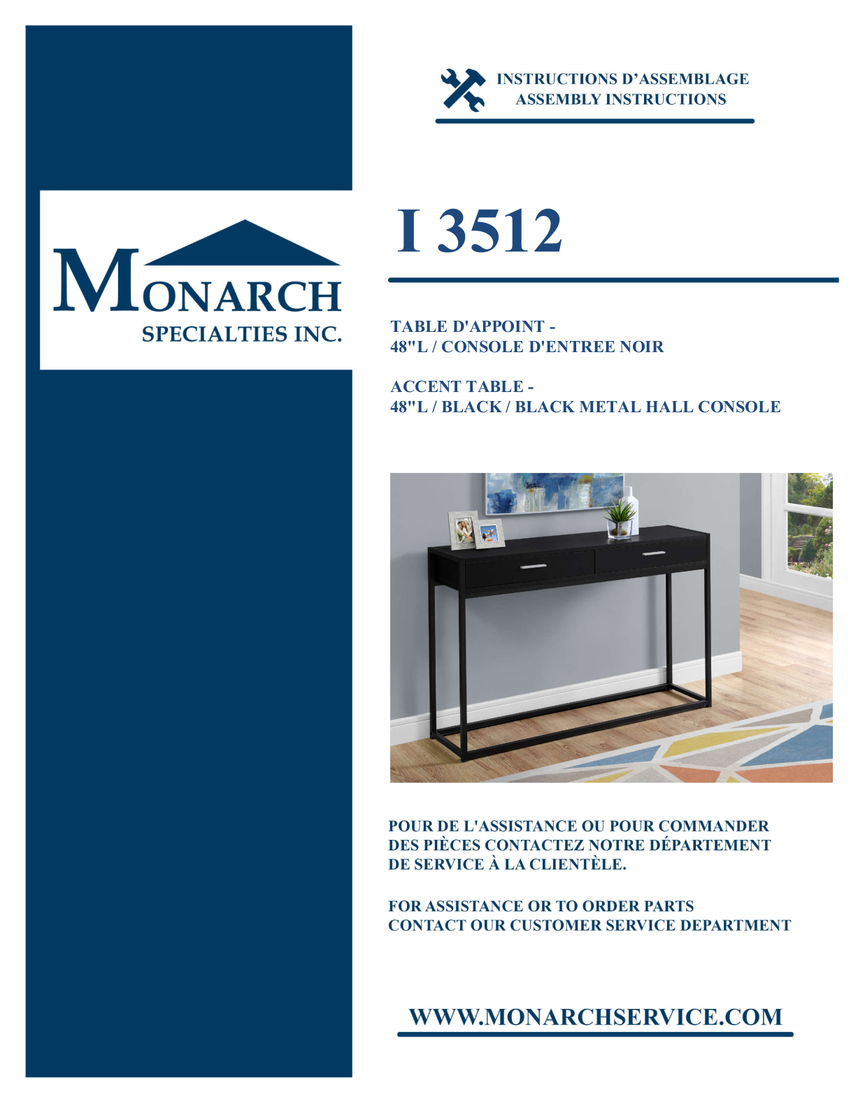 Monarch I3512 Assembly Guide - ManualMachine.com