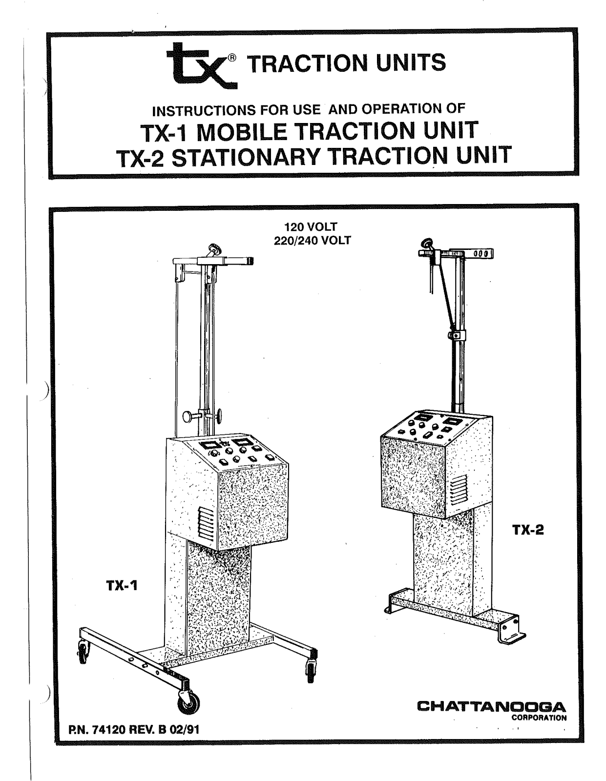 Chattanooga TX1, TX2 User Manual