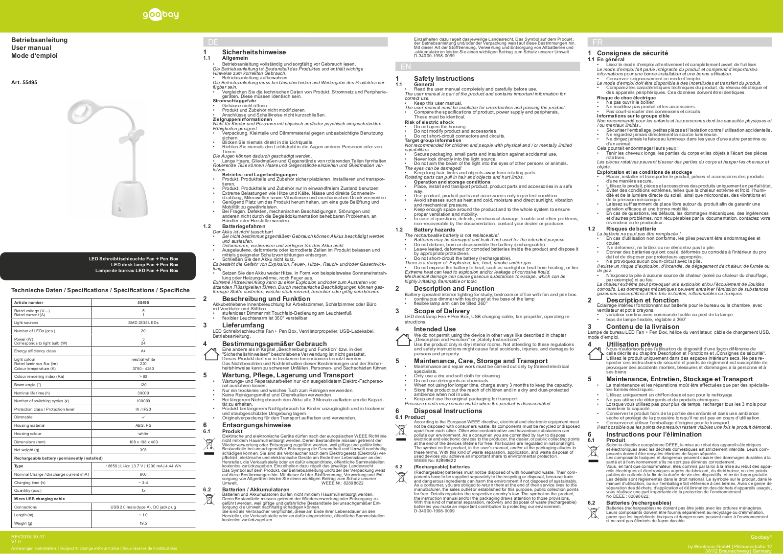 Goobay 55495 User manual