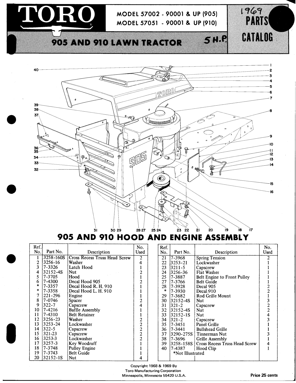 Toro 57002, 57051 Parts Catalogue