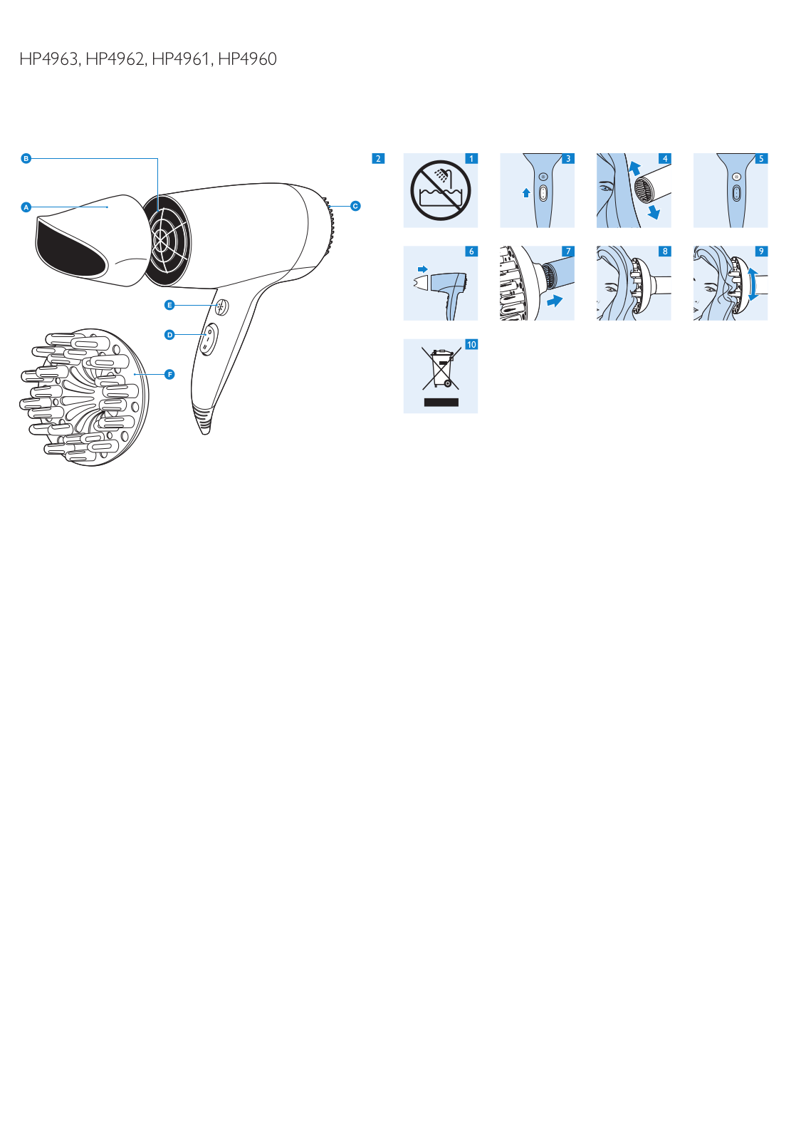 Philips HP4963, HP4962, HP4961, HP4960 Quick start guide