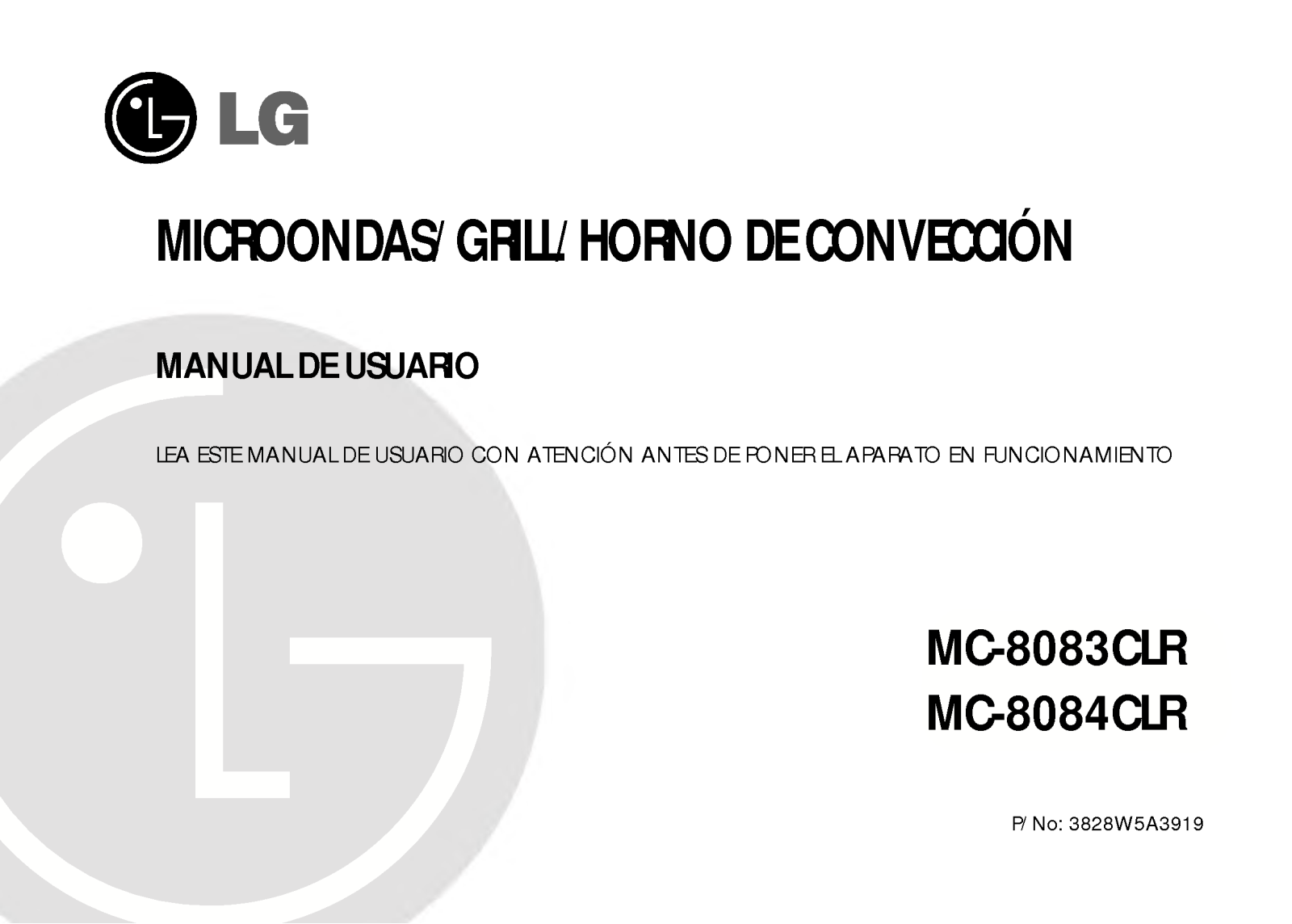 Lg MC-8084CLR, MC-8083CLR User Manual