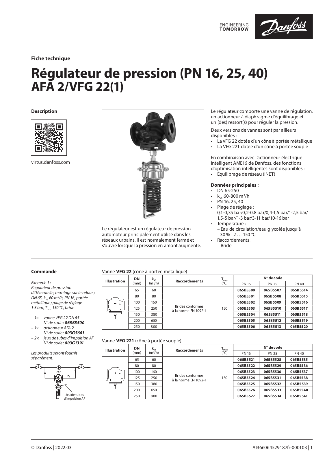 Danfoss AFA 2, VFG 22, VFG 221 Data sheet