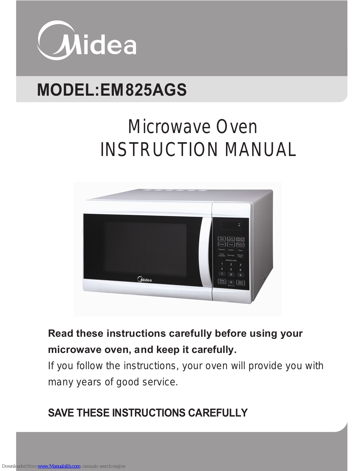 Midea EM825AGS Instruction Manual