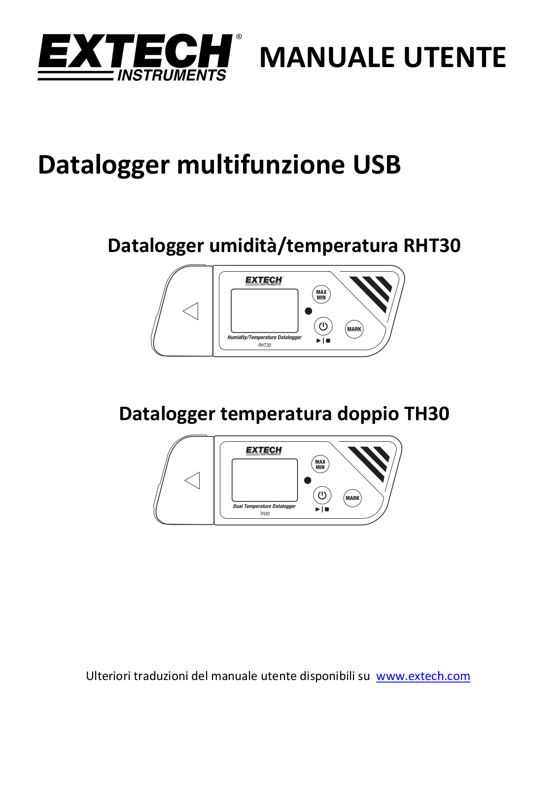 Extech RHT30, TH30 User guide