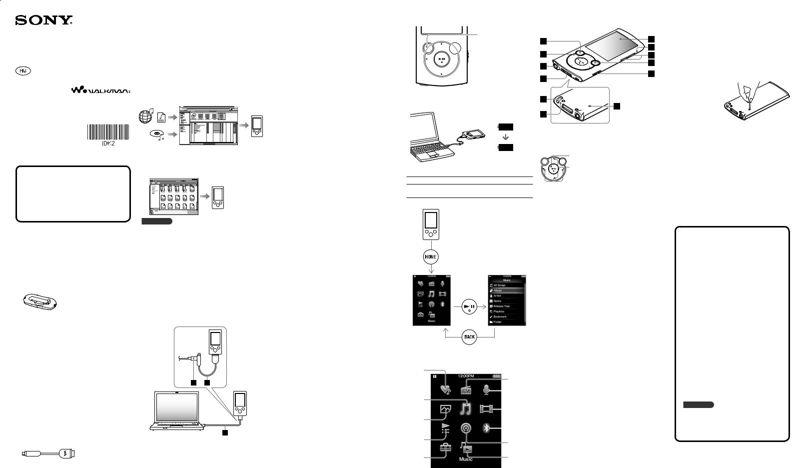 Sony NWZ-S765, NWZ-S764 Getting Started Guide