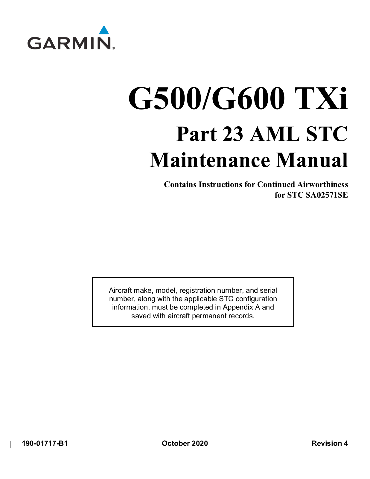 Garmin G500 TXi, G600 TXi User Manual