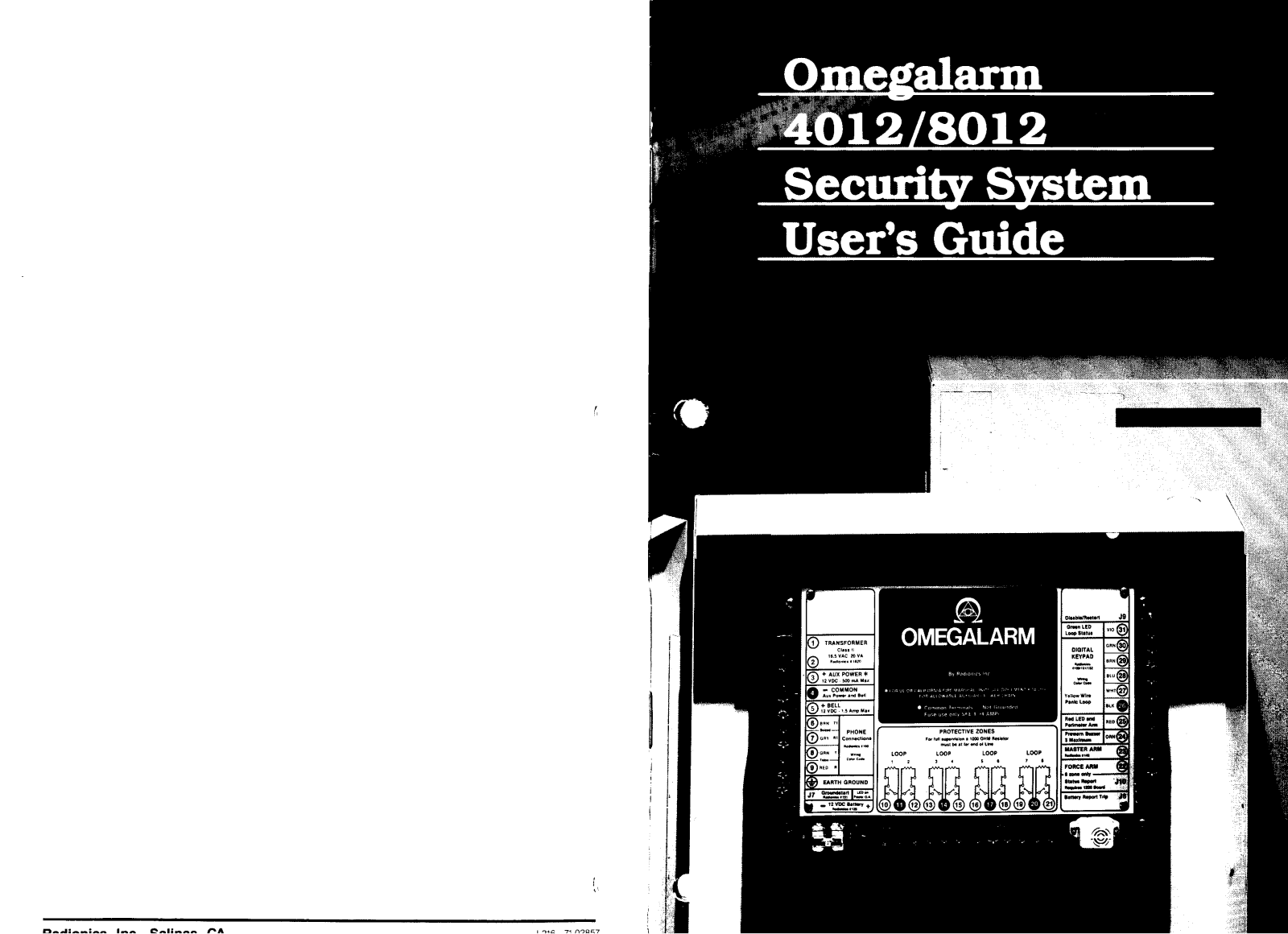 Omegalarm 8012 User Manual