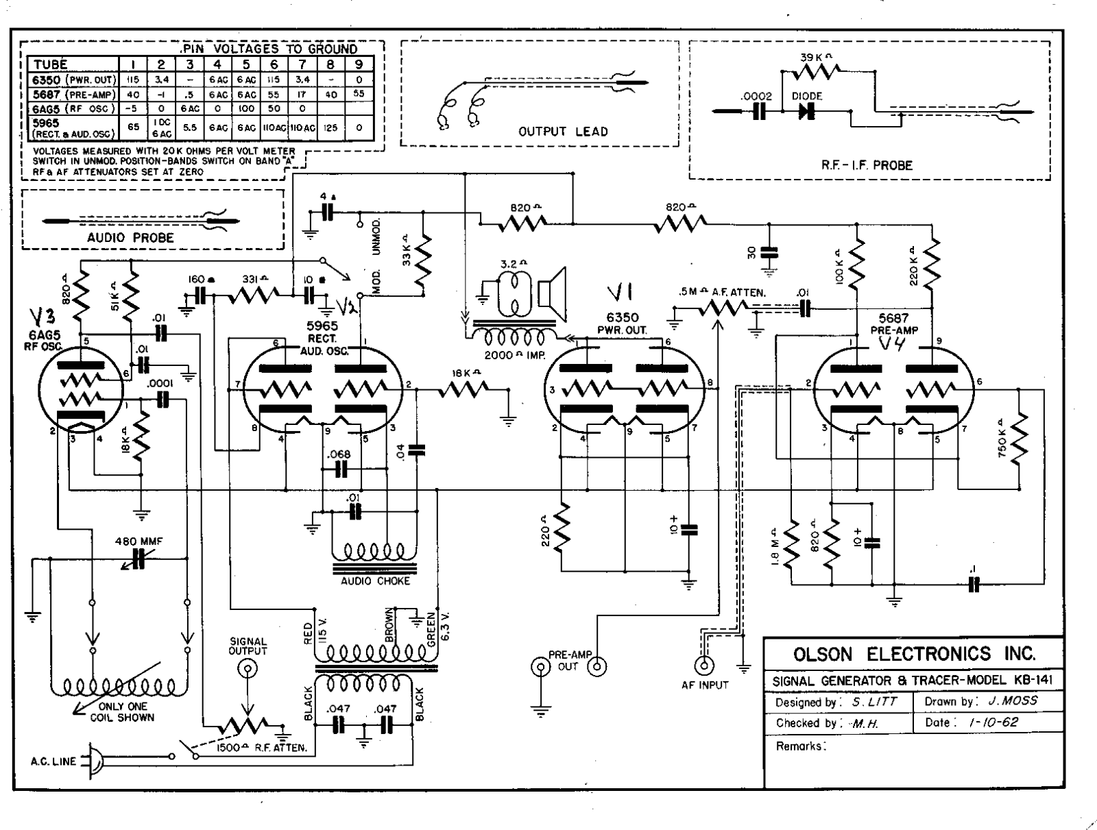 Olson Electronics KB-141 Cirquit Diagram