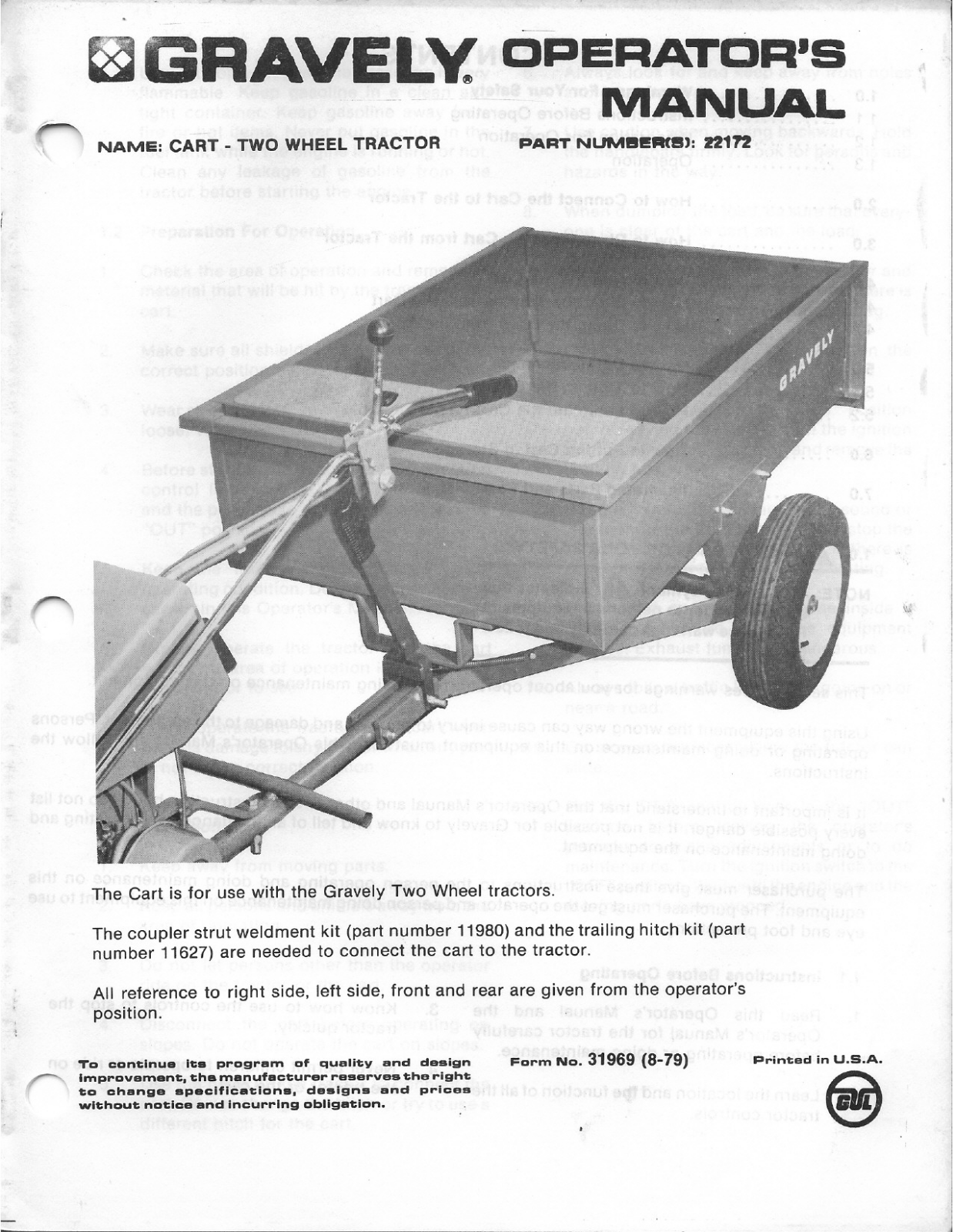 Gravely Z2172 User Manual