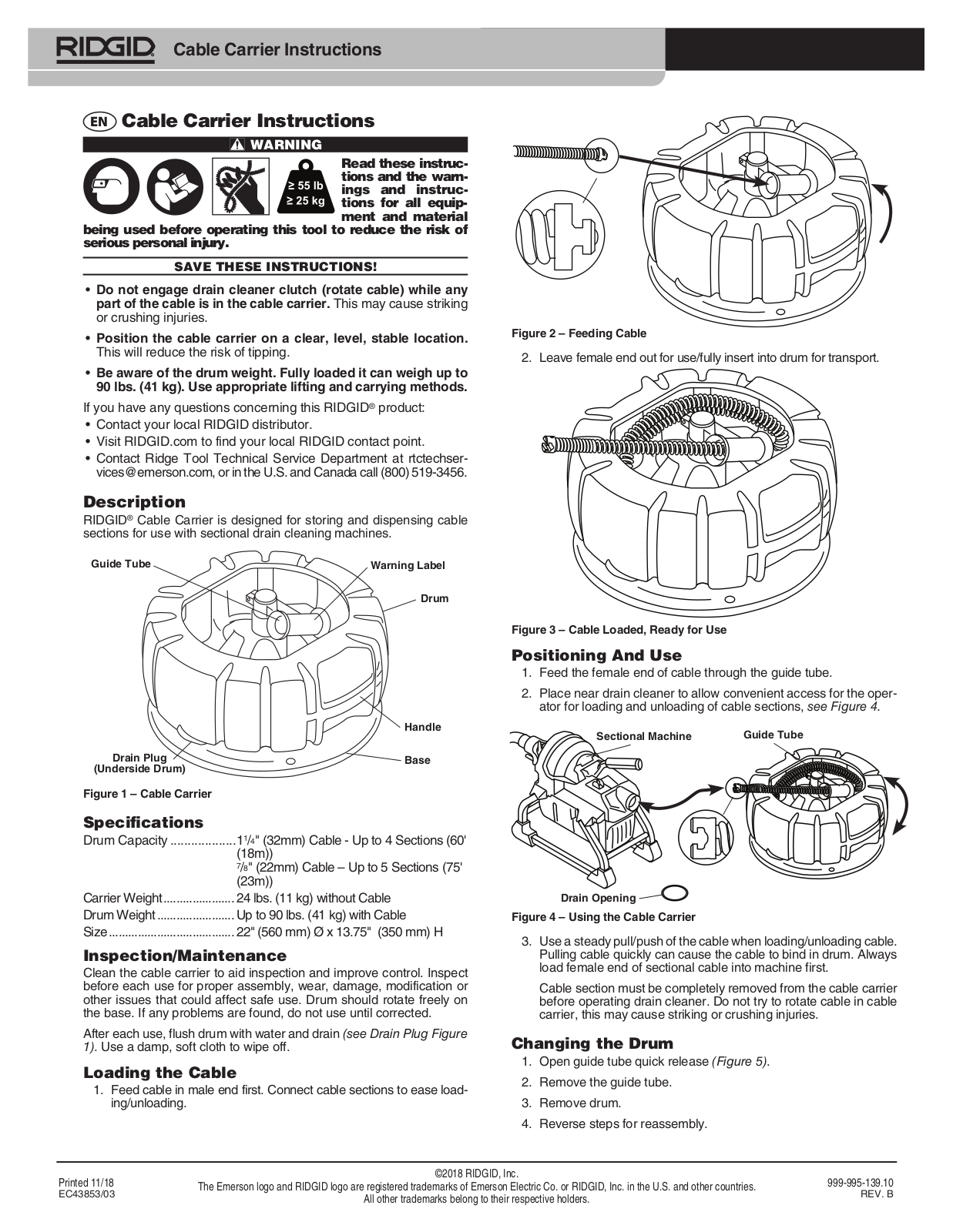 RIDGID Cable Carrier Instructions Manual