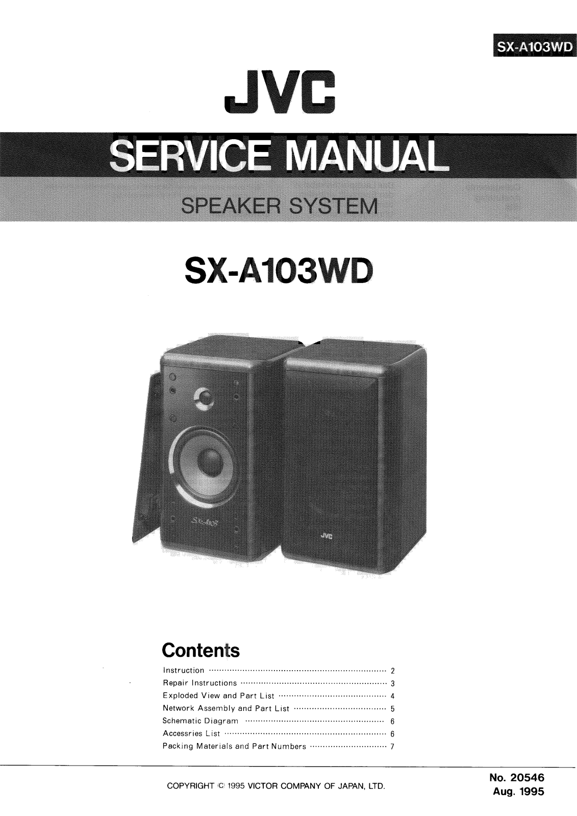 JVC SXA-103-WD Service manual