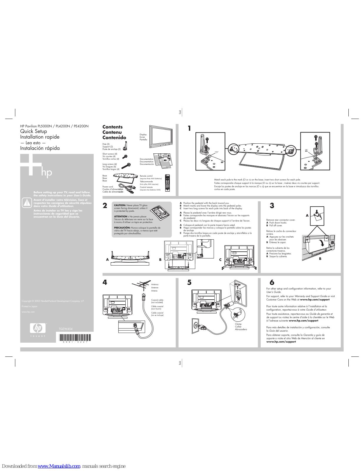 HP Pavilion PE4200N, Pavilion PL4200N, Pavilion PL5000N Quick Setup Manual