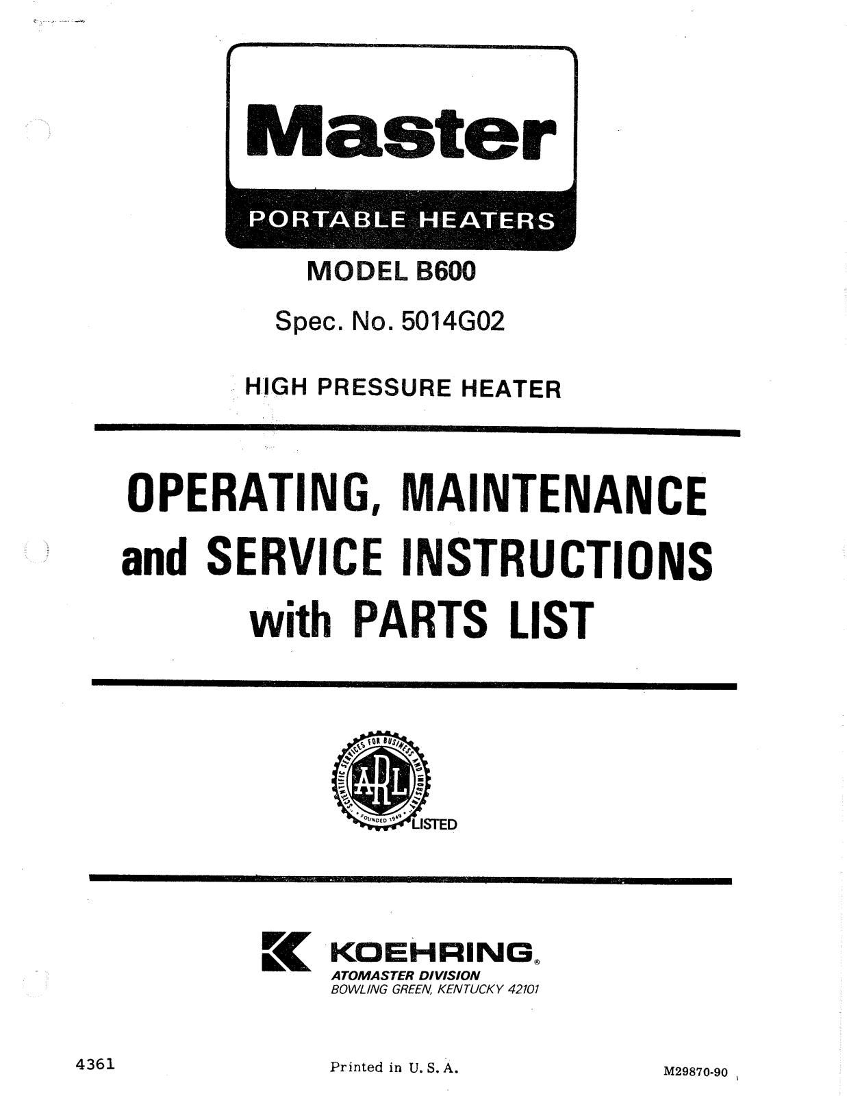 Desa Tech B600 Owner's Manual