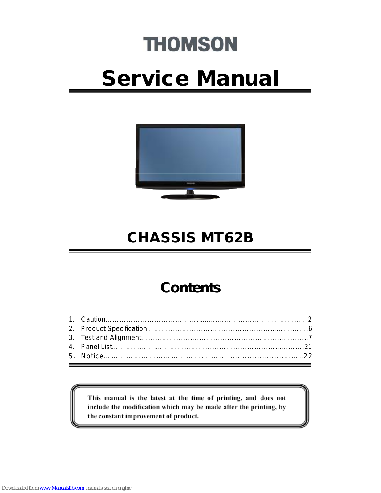 Thomson MT62B Schematic