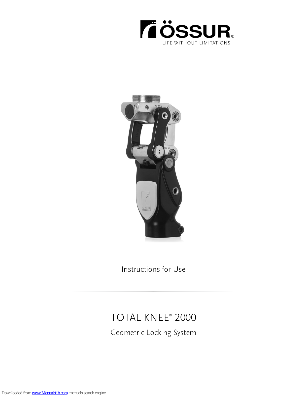 Ossur Total Knee 2000 Instruction Manual