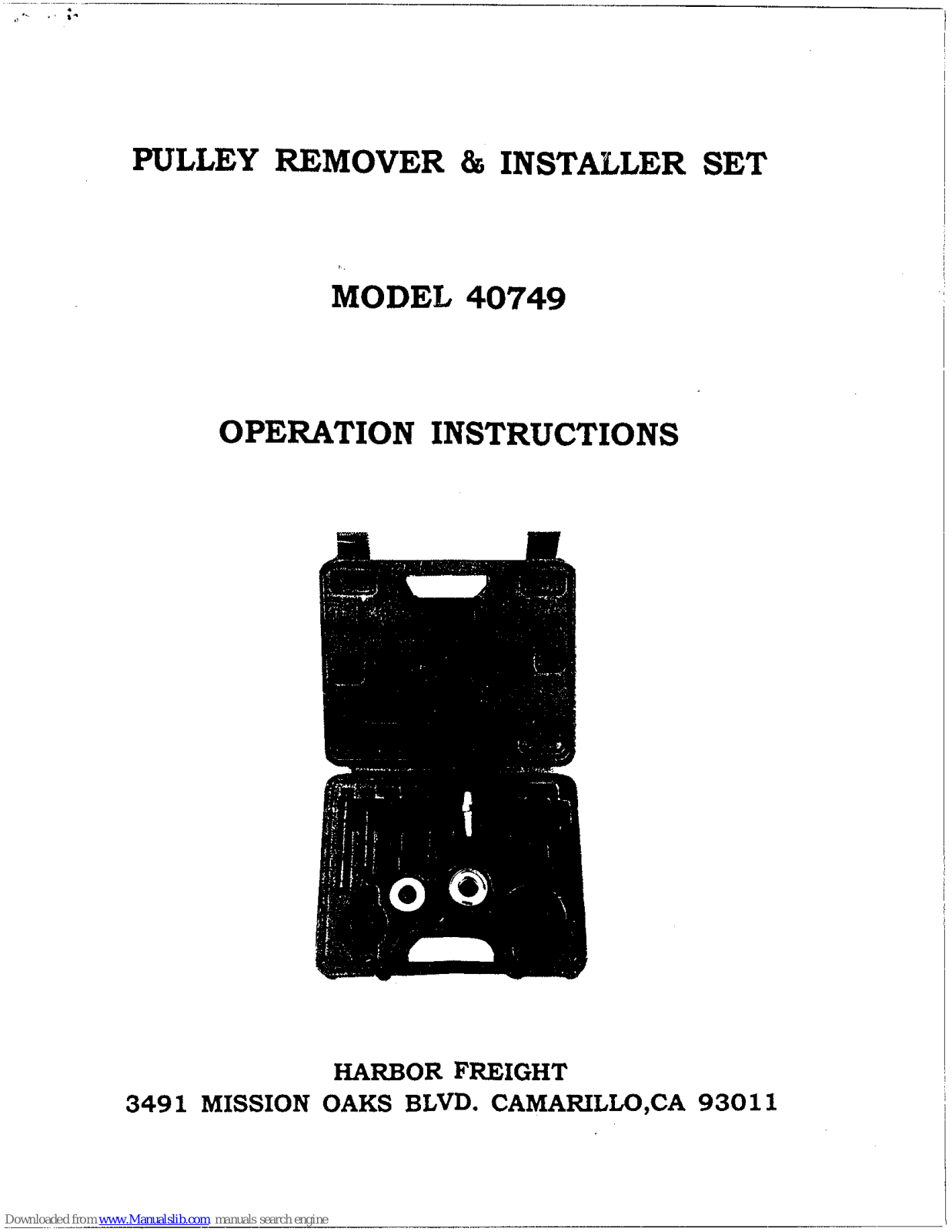 CHICAGO 40749 Operating Instructions Manual - ManualMachine.com
