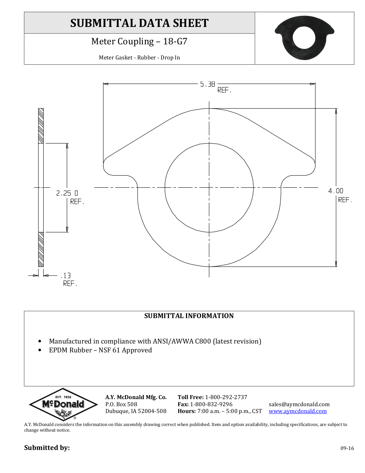 A.Y. McDonald 18-G7 User Manual