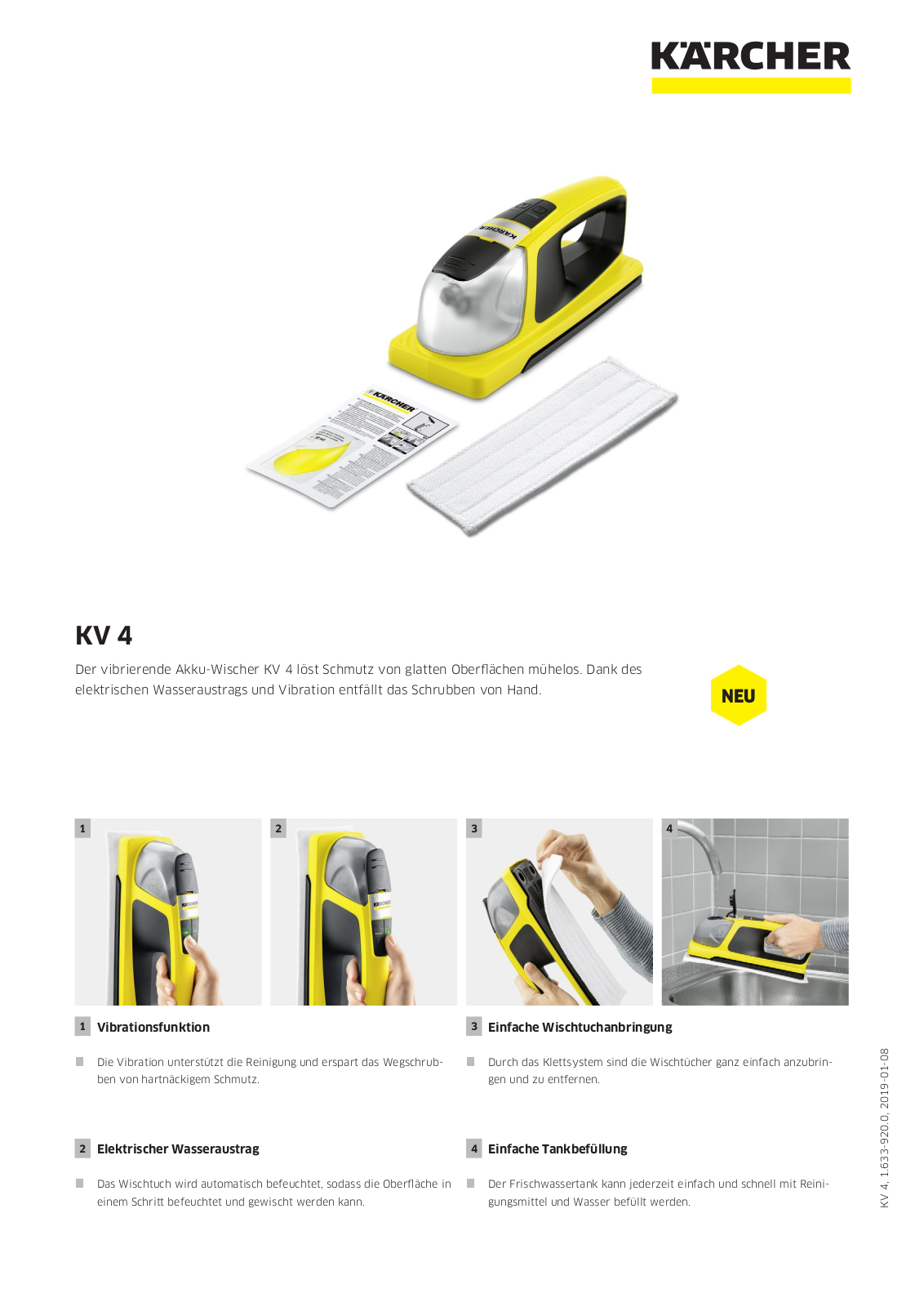 KARCHER KV 4 Technical data