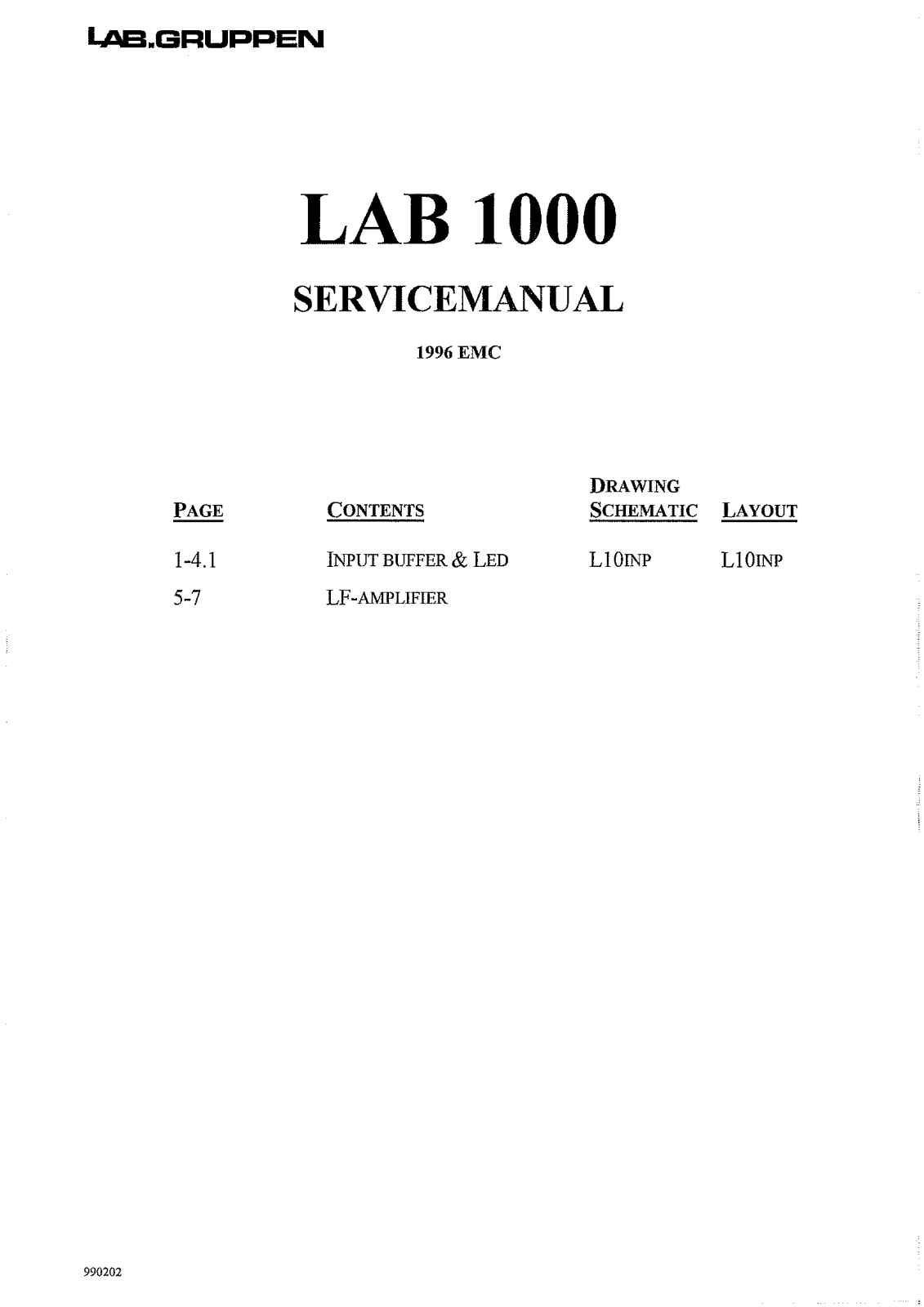 LabGruppen LAB1000 Service Manual