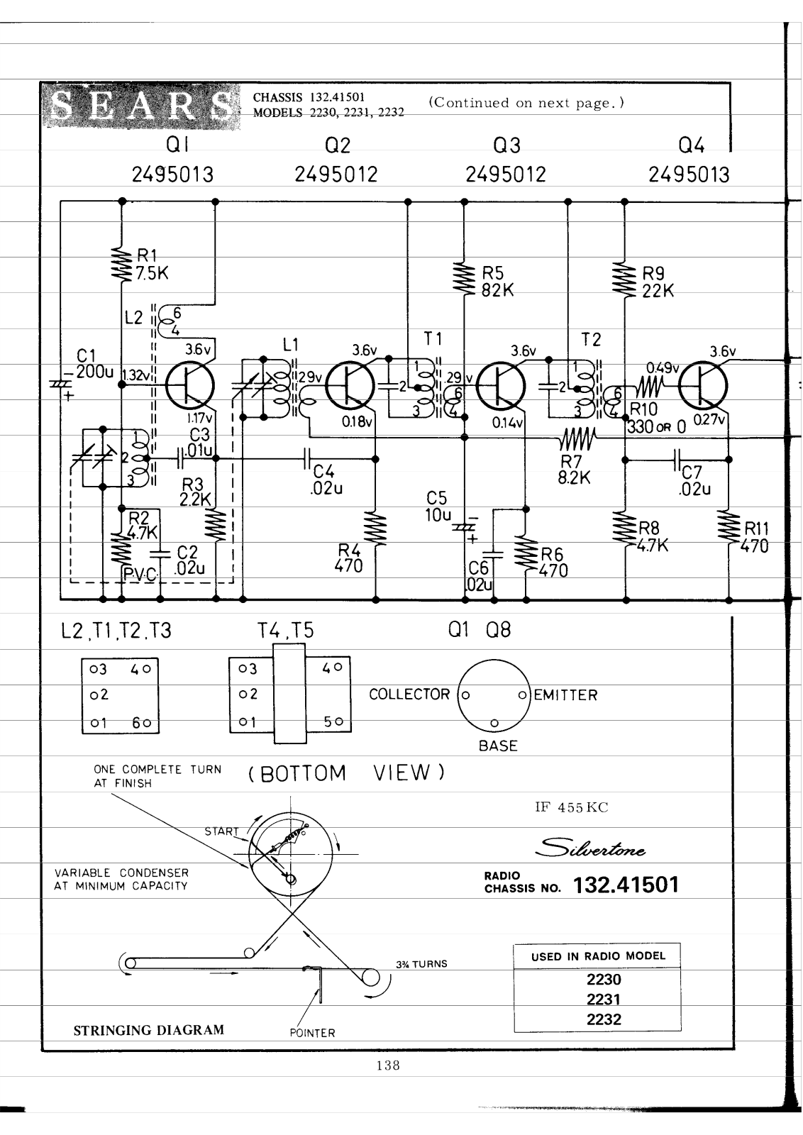 Silvertone 2230, 2231, 2232 Schematic