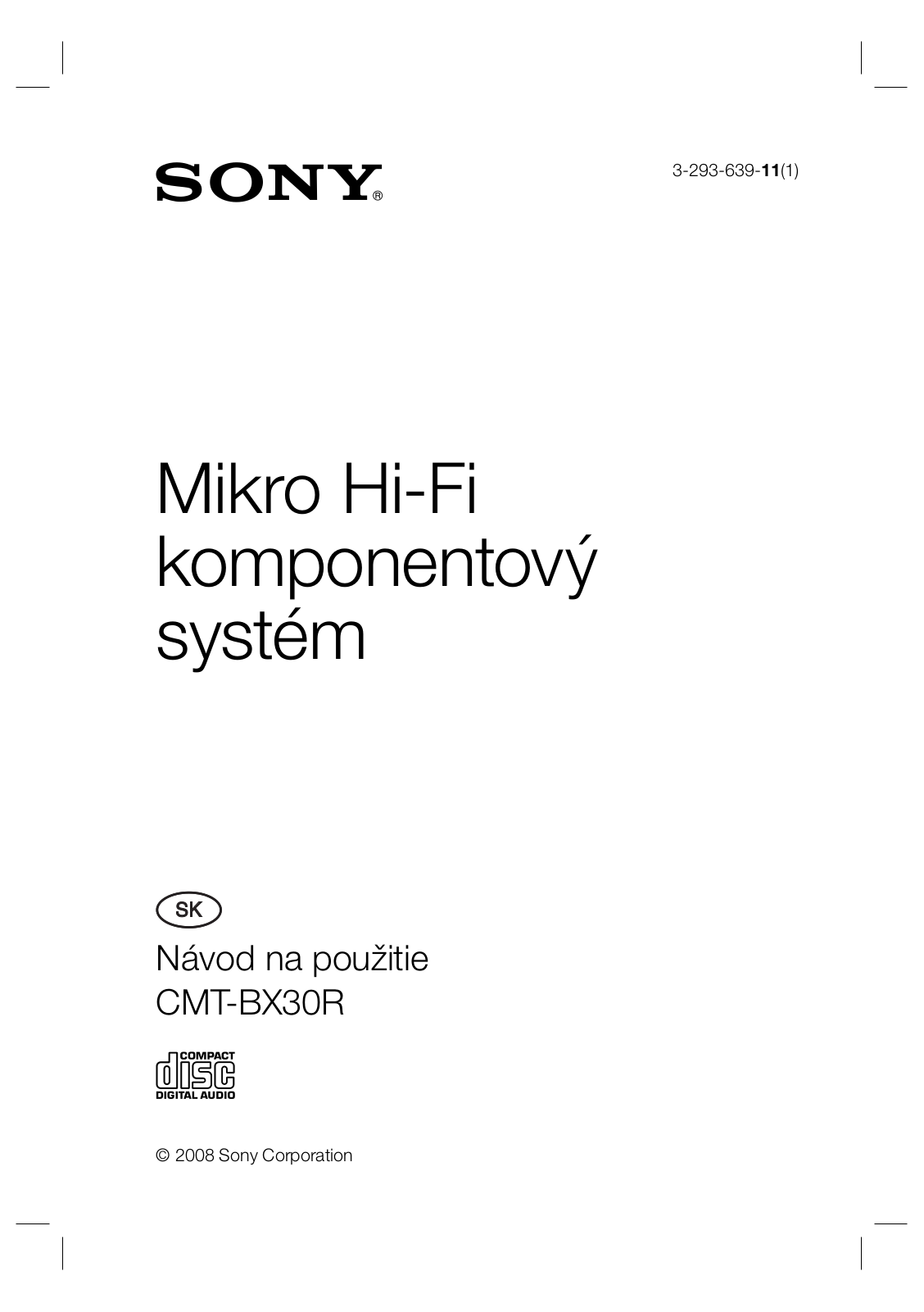 Sony CMT-BX30R User Manual