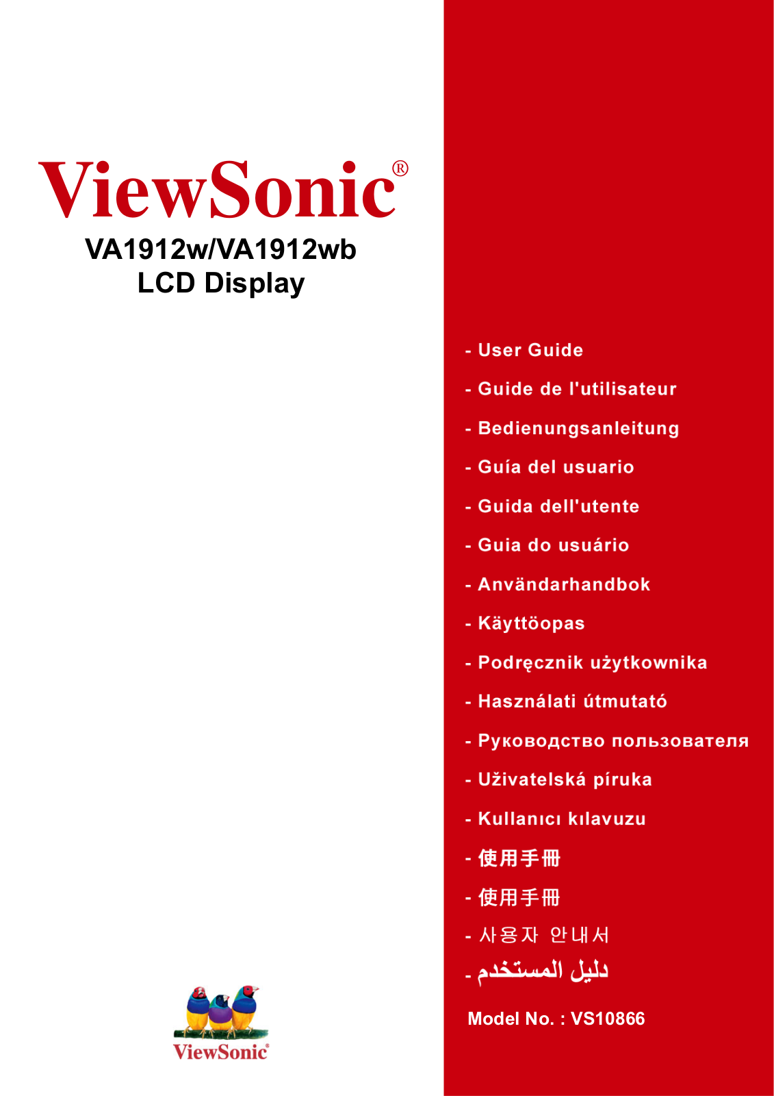 ViewSonic VA1912 W User Manual