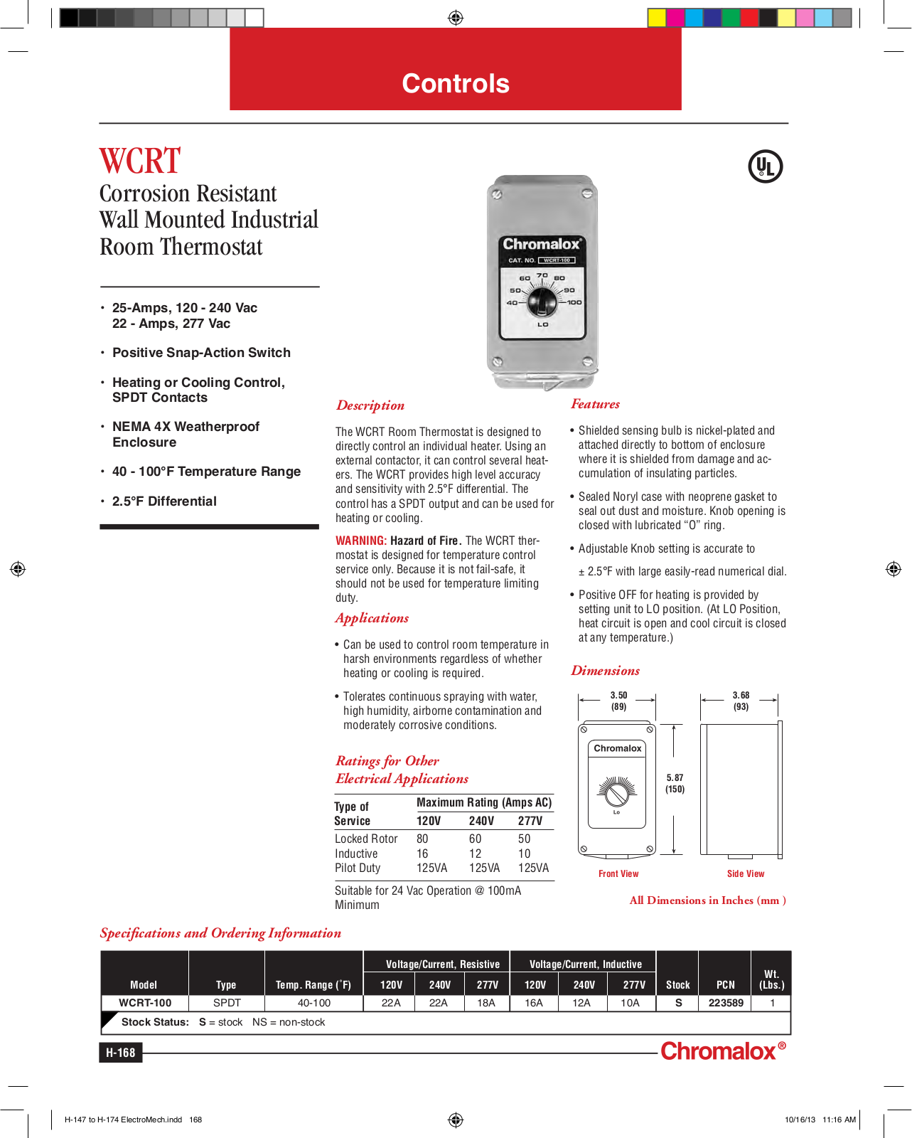 Chromalox WCRT Catalog Page