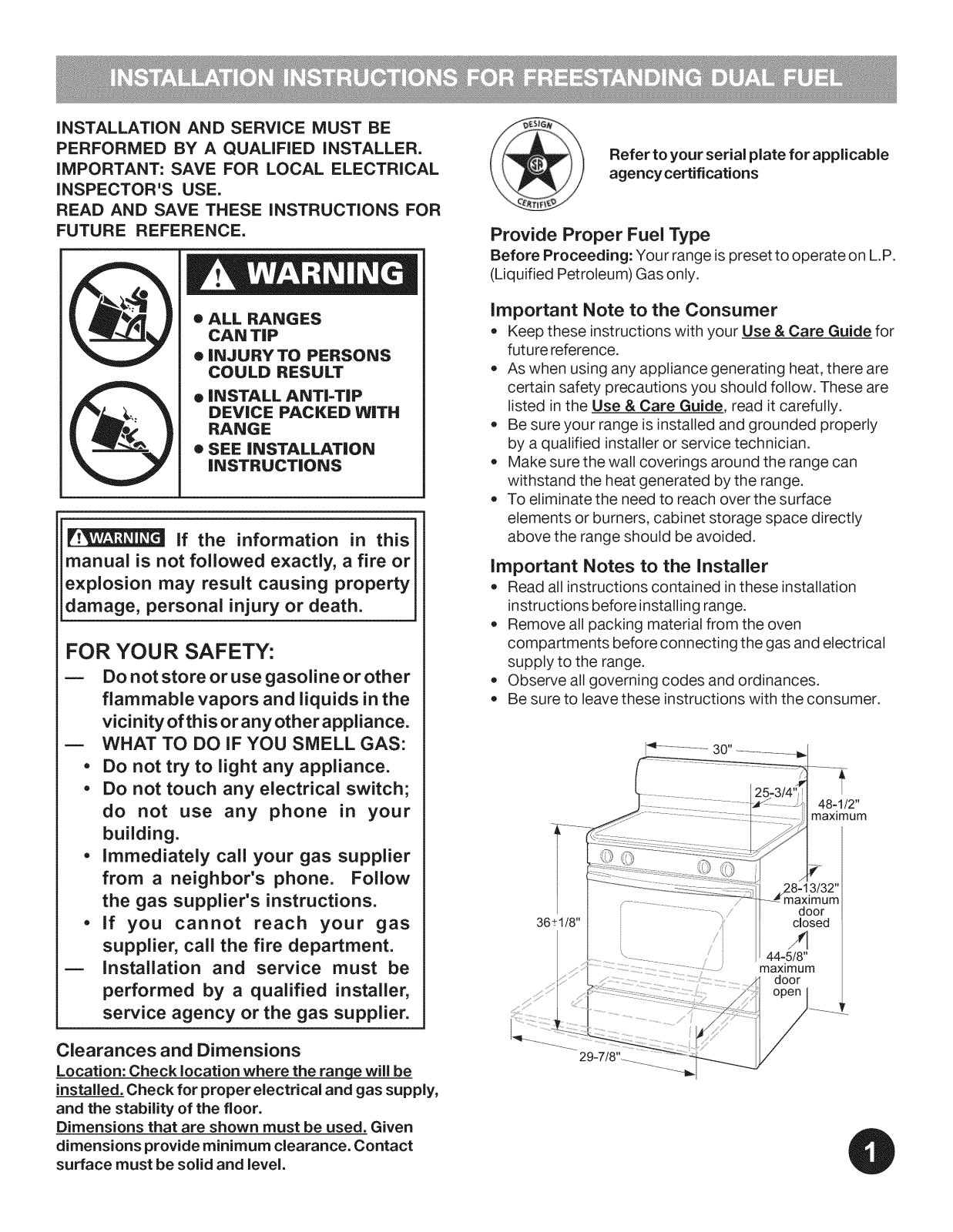 Electrolux EW3LDF65GBA, EW3LDF65GSA, EW3LDF65GSB, EW3LDF65GSE, EW3LDF65GSG Installation Guide - ManualMachine.com