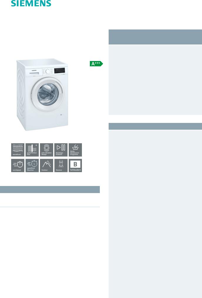 Siemens WU14UT20 User Manual